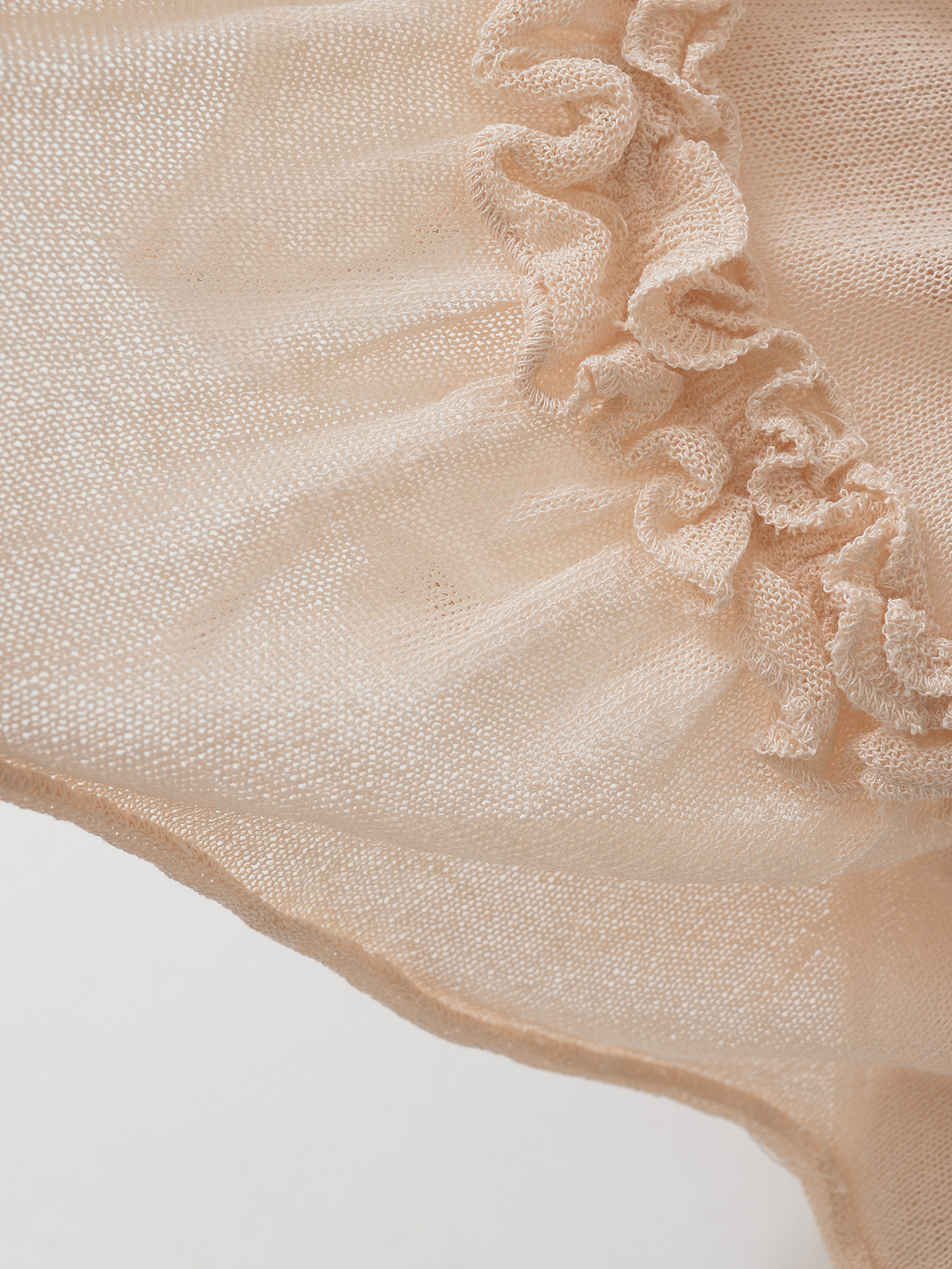 V-neck ruffle edge knitted camisole cardigan for women