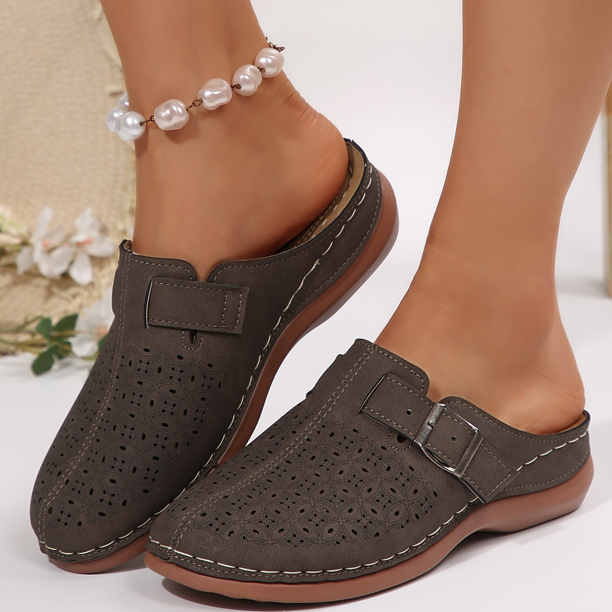 Spring and summer leisure half dragging lazy shoes