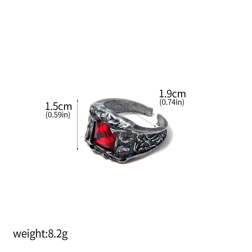 Dark Souls 3 Ring GameDragon Snake Bite Blood Ring Black Red Blue Gemstone Retro Style Ring