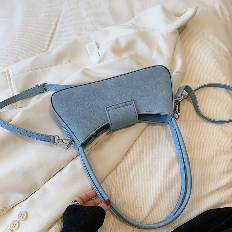 Small PU Leather Underarm Shoulder Bags for Women Designer Fashion Handbags Trend Ladies Solid Color Crossbody Bag
