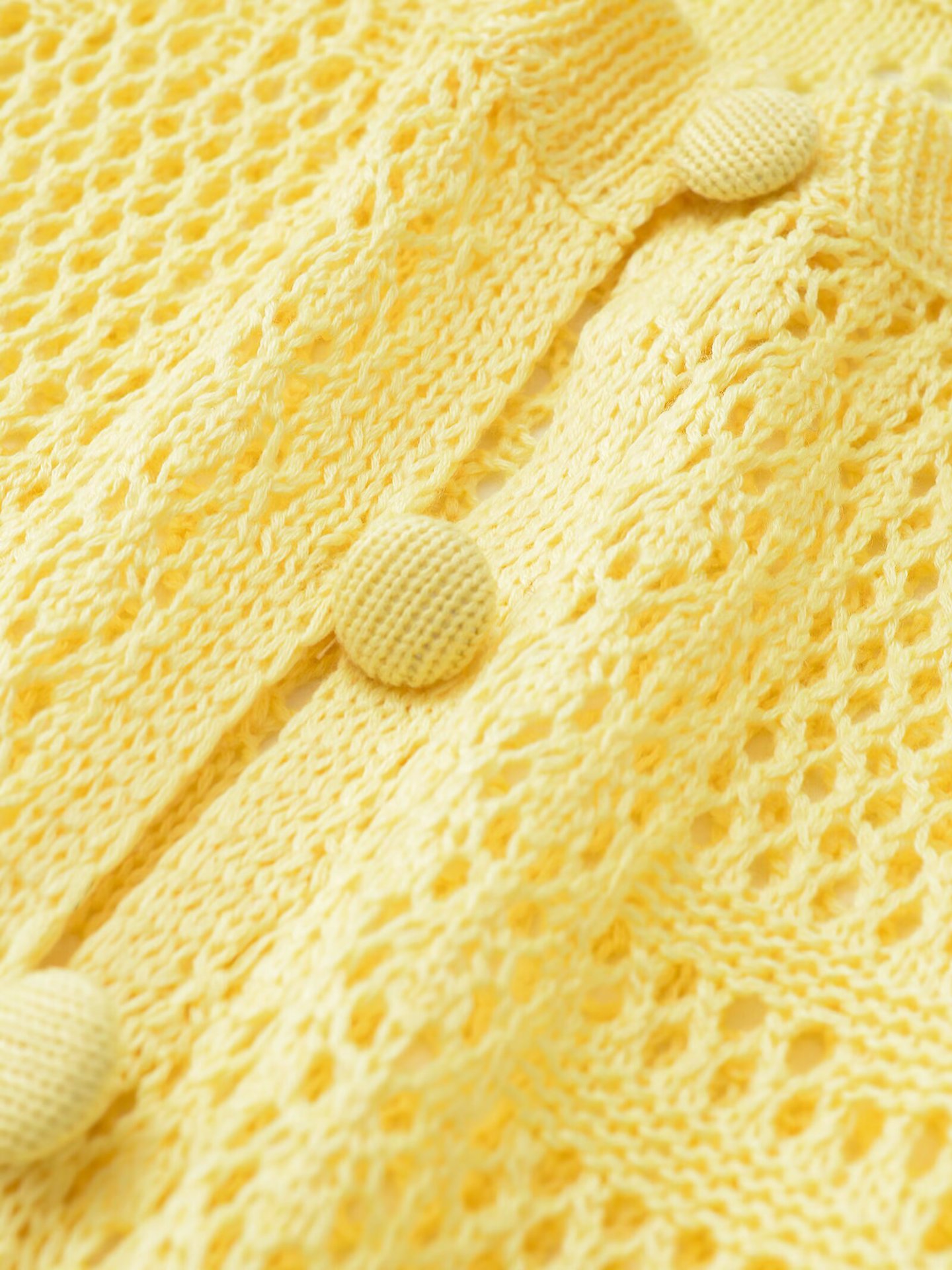 Hollow mesh single breasted knitted T-shirt top for women