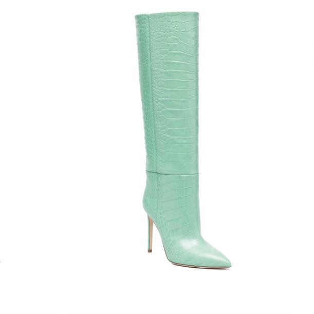 Women's High Boots Crocodile Print Slip-on Long Boots Women Sexy High Heels Designer Shoes Stiletto Concise Demonia Boots