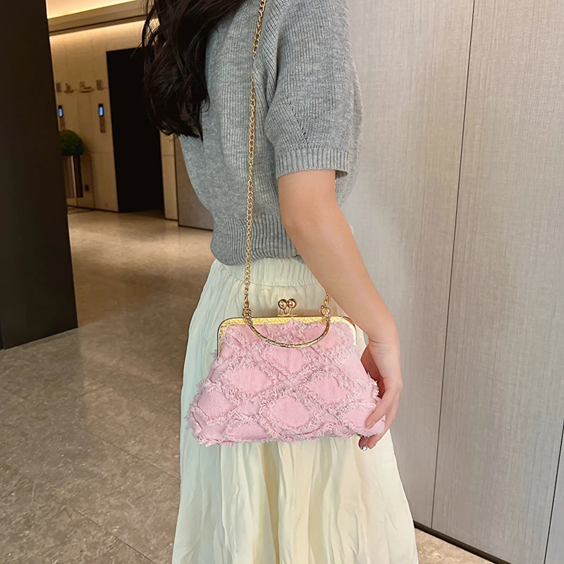 Small Denim Crossbody Bags with Short Handle for Women Designer Chinese Style Retro Travel Handbags and Purses