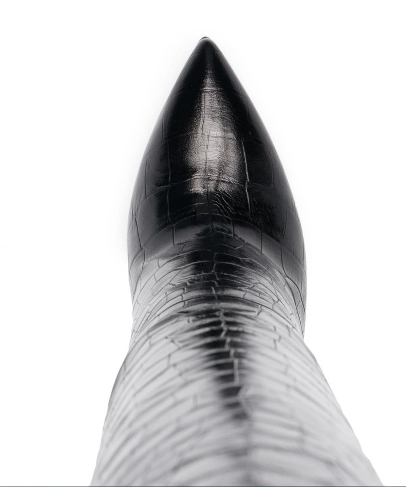 Women's High Boots Crocodile Print Slip-on Long Boots Women Sexy High Heels Designer Shoes Stiletto Concise Demonia Boots