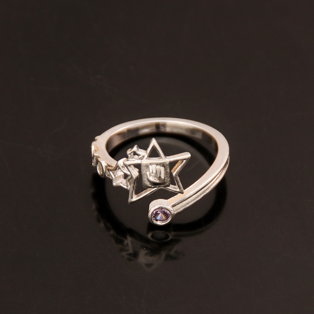 Anime JoJo's Bizarre Adventure Anime JoJo's Bizarre Adventure Josuke Higashikata Star Ring Stand Platinum Heart COS Ring